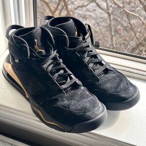 Jordan Black and Gold High-Top Sneakers